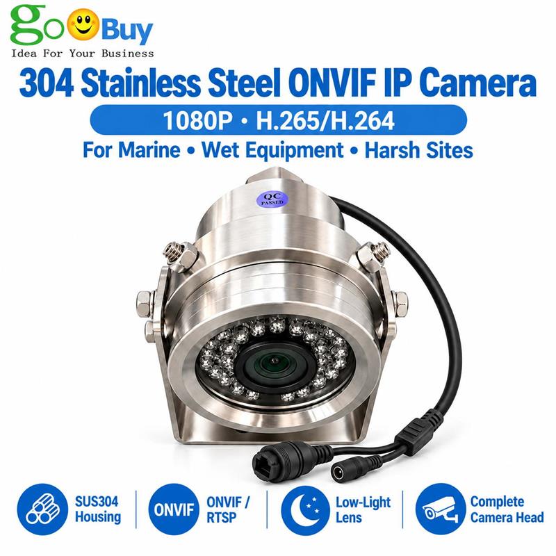 Rugged SSS stainless steel PoE IP camera for marine