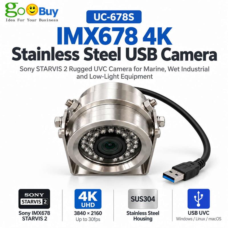 Rugged Sony Starvis2 4K Stainless Steel USB Camera 